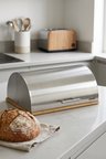 Cooker Silvora Metal Kapaklı Bambu Tabanlı Ekmek Kutusu CKR4542