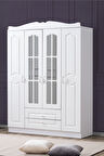 Gardırop, Mdf Country Kuzey 4 Kapaklı Dolap, Beyaz