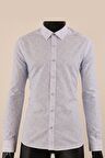 Uzun Kol Slim Fit Desenli Gömlek