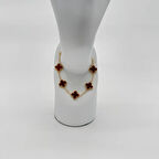 Çelik Gold Bordo Yonca Detay Trend Bileklik - Gold