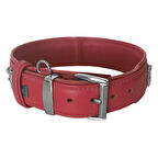 Markapet Deri Parlak Taşlı Köpek Boyun Tasması 28-32 cm X-Small Kırmızı