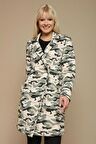 Kadın Kamuflaj Desenli Astarlı Örme Ceket