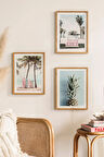 3 Parça Ahşap Çerçeve Görünümlü Mdf Tablo Seti - CRCVSZARTEVESSASTKO14