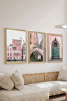 3 Parça Ahşap Çerçeve Görünümlü Mdf Tablo Seti - ERSYCRVSZ3SET3