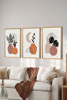 3 Parça Ahşap Çerçeve Görünümlü MDF Poster Tablo Seti - Set 112