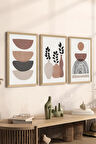 3 Parça Ahşap Çerçeve Görünümlü MDF Poster Tablo Seti - Set 30