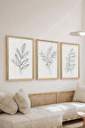 3 Parça Ahşap Çerçeve Görünümlü MDF Poster Tablo Seti - Set 39