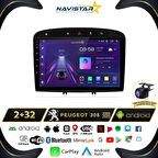 Peugeot 308  2008-2020 Model 2GB + 64GB Android 13 Kablosuz Carplay Navigasyon Multimedya Sistemi 