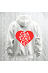Girls Don't Cry Yazı Sırt Baskılı Kapüşonlu Unisex Sweatshirt Hoodie Oversize 3 İplik Şardonlu