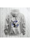 Dream Kanatlı Kuş Sırt Baskılı Kapüşonlu Oversize Sweatshirt Hoodie Kalın Kumaş 3 İplik Şardonlu