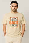 Erkek - Kadın %100 Pamuk Never Look Back Baskılı Yarım Kollu Bisiklet Yaka T-Shirt