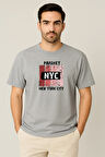Erkek - Kadın %100 Pamuk New York City Parshey Baskılı Yarım Kollu Bisiklet Yaka T-Shirt