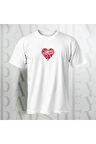 Happy Valentines Day Baskılı Unisex Yarım Kollu Bisiklet Yaka Oversize T-Shirt %100 Pamuk