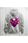 Love Teddy Deseni Baskılı Kapüşonlu Sweatshirt Hoodie Yünlü Kalın Kumaş 3 İplik Şardonlu