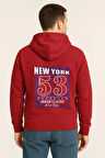 Unisex Oversize Hoodie – New York 53 Baskılı Kapüşonlu Sweatshirt