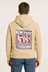 Unisex Oversize Hoodie – New York 53 Baskılı Kapüşonlu Sweatshirt