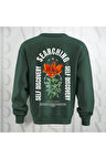 Self Discovery Çiçek Baskılı Kalın Kumaş 3 İplik Şardonlu Oversize Unisex Bisiklet Yaka Sweatshirt