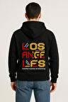 Los Angeles City Lights Baskılı Oversize Hoodie – Unisex Sokak Stili Kapüşonlu Sweatshirt