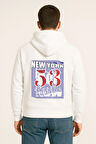 Unisex Oversize Hoodie – New York 53 Baskılı Kapüşonlu Sweatshirt