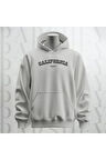 California Baskılı Kapüşonlu Sweatshirt Hoodie Kalın Kumaş 3 İplik Şardonlu