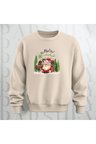 Noel Baba Ho Ho Ho! Baskılı Bisiklet Yaka Unisex Kalın Kumaş Oversize Sweatshirt 3 İplik Şardonlu