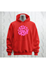 Stay Groovy Göğüs Baskılı Kapüşonlu Unisex Sweatshirt Hoodie Kalın Kumaş 3 İplik Şardonlu
