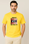 Erkek - Kadın %100 Pamuk New York City Parshey Baskılı Yarım Kollu Bisiklet Yaka T-Shirt