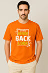 Erkek - Kadın %100 Pamuk Never Look Back Baskılı Yarım Kollu Bisiklet Yaka T-Shirt