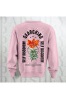 Self Discovery Çiçek Baskılı Kalın Kumaş 3 İplik Şardonlu Oversize Unisex Bisiklet Yaka Sweatshirt
