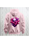 Love Teddy Deseni Baskılı Kapüşonlu Sweatshirt Hoodie Yünlü Kalın Kumaş 3 İplik Şardonlu