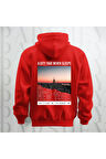 Uyumayan Şehir New York Baskılı Kapüşonlu Oversize Sweatshirt Hoodie Kalın Kumaş 3 İplik Şardonlu