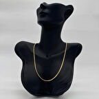 Çelik Zincir Unisex Gold Kolye 60 Cm - Gold