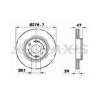 Renault On Fren Disk Aynası Laguna II 1.6 / 1.8 / 1.9 / 2.0 (5 Bijon) - Braxıs Ae0184