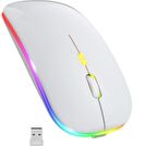 Beyaz RGB Şarjlı Kablosuz 1600DPI Işıklı Kablosuz Mouse Bwm6