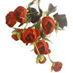 Yapay Çiçek Erengül Yapay Gül Demeti 6 Çiçekli KIRMIZI