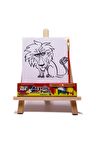 Rich Funny Kids Desenli Tuval Akrilik Boya Seti - Aslan