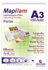 MAPİLAM 150 MİC. PARLAK LAMİNASYON FİLMİ (A3) 100 LÜ