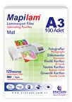 MAPİLAM 125 MİCRON MAT LAMİNASYON FİLMİ (A3) 100 LÜ