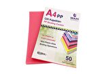 MAPİ A4 PP ŞEFFAF KAPAK (KUM DESEN) 550 MİCRON ŞEFFAF MAGENTA 50 Lİ