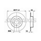 Nissan Arka Fren Disk Aynası Duz Primera P12 03-10 (278x5) - Braxıs Ae0298