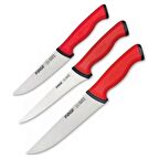 Pirge Duo 35135 Kasap Bıçağı Seti 3'lü Kırmızı 