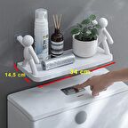 Büyük Boy Yapıskanlı Çöp Adam Şeklinde Organizer Duvar Raf Banyo Rafı Duvar Rafı Mutfak Rafı Baharat