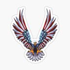 Araba Kartal Sticker Yapıştırması Etiket Amerikan Bayrağı 17CM a3