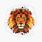 Renkli Aslan Araba Oto Sticker Yapıştırma Etiket 17CM D6