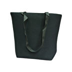 Fermuarlı Kapama Askılı Siyah Renkli Plaj Çantası