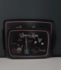 TANTİTONİ MELAMİN LOVE MENU DESENLİ 2 Lİ DİKDÖRTGEN KAYDIRMAZ TEPSİ 34-41 CM