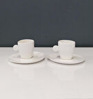 TANTİTONİ ROUND BEYAZ PORSELEN İKİLİ FİNCAN SETİ 55 ML