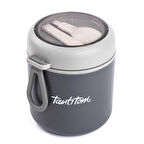 TANTİTONİ GRİ PASLANMAZ ÇELİK YUVARLAK KAŞIKLI YEMEK KABI 530 ML