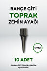 Çit Uyumlu 10'lu Toprak Zemin Ayak - Siyah