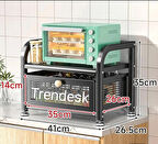 Trendesk Metal  Siyah Mutfak Tezgah Üstü Çekmeceli Organizer 35*35*26,5*14